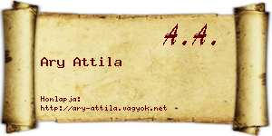 Ary Attila névjegykártya